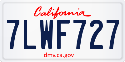 CA license plate 7LWF727