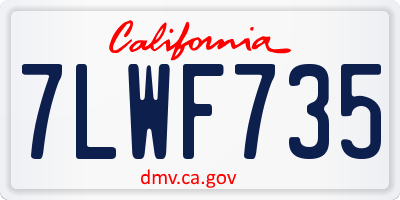 CA license plate 7LWF735