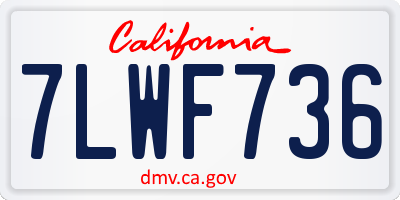 CA license plate 7LWF736