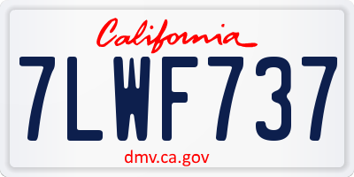CA license plate 7LWF737