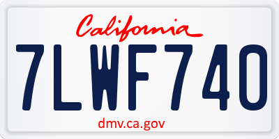 CA license plate 7LWF740