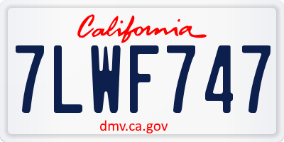 CA license plate 7LWF747
