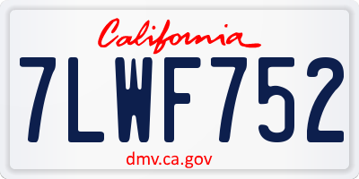 CA license plate 7LWF752