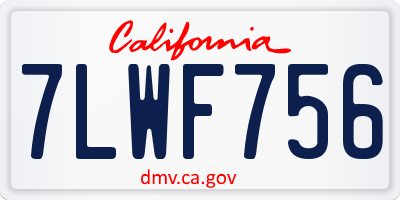 CA license plate 7LWF756
