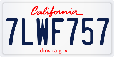 CA license plate 7LWF757