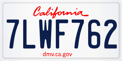 CA license plate 7LWF762