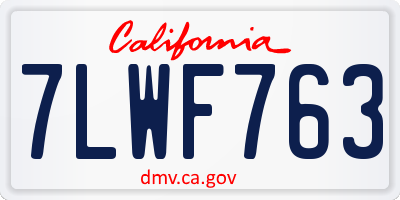 CA license plate 7LWF763