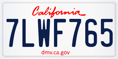 CA license plate 7LWF765