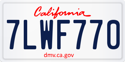 CA license plate 7LWF770