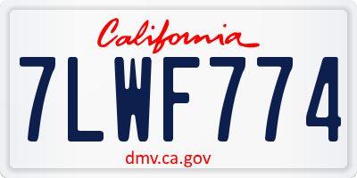 CA license plate 7LWF774