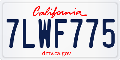 CA license plate 7LWF775