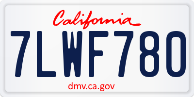 CA license plate 7LWF780
