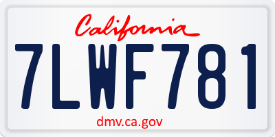 CA license plate 7LWF781