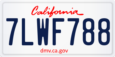 CA license plate 7LWF788