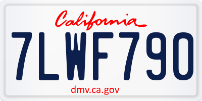 CA license plate 7LWF790