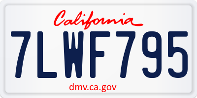 CA license plate 7LWF795