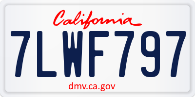 CA license plate 7LWF797