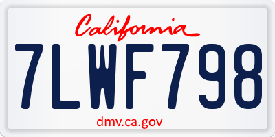 CA license plate 7LWF798