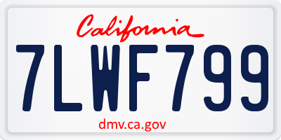 CA license plate 7LWF799