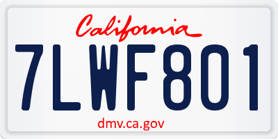 CA license plate 7LWF801