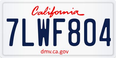 CA license plate 7LWF804