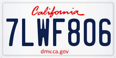 CA license plate 7LWF806