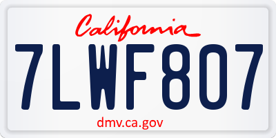 CA license plate 7LWF807