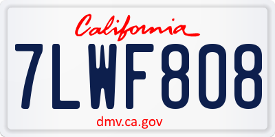 CA license plate 7LWF808