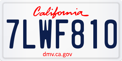 CA license plate 7LWF810