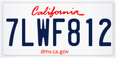 CA license plate 7LWF812