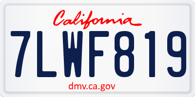 CA license plate 7LWF819