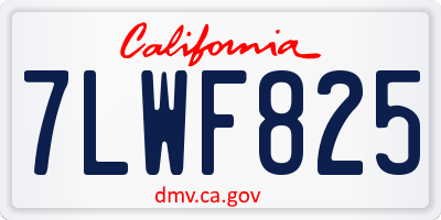 CA license plate 7LWF825