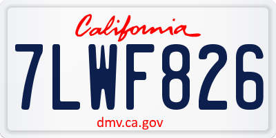 CA license plate 7LWF826