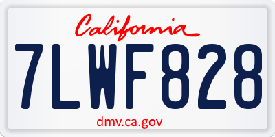 CA license plate 7LWF828