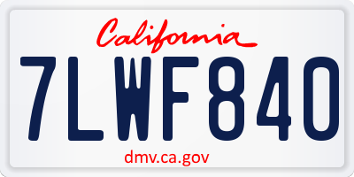CA license plate 7LWF840