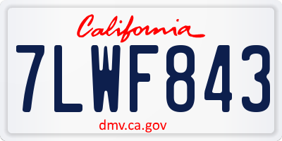 CA license plate 7LWF843