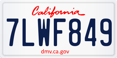 CA license plate 7LWF849