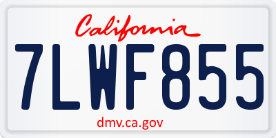 CA license plate 7LWF855