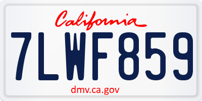 CA license plate 7LWF859