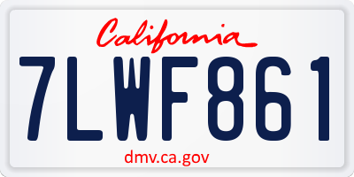 CA license plate 7LWF861