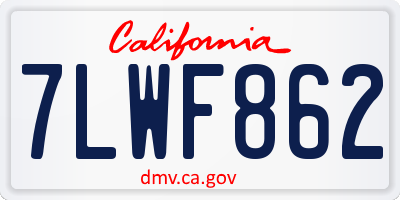 CA license plate 7LWF862