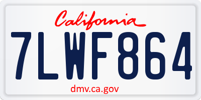 CA license plate 7LWF864