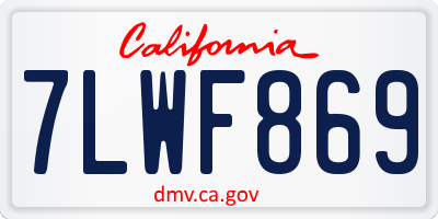 CA license plate 7LWF869