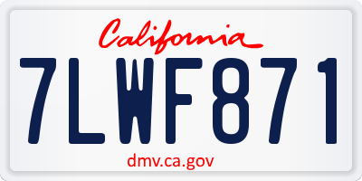 CA license plate 7LWF871