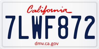 CA license plate 7LWF872