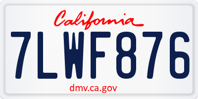 CA license plate 7LWF876