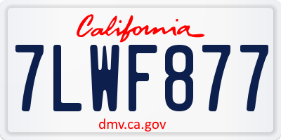 CA license plate 7LWF877