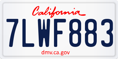CA license plate 7LWF883