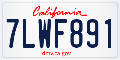 CA license plate 7LWF891