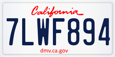 CA license plate 7LWF894